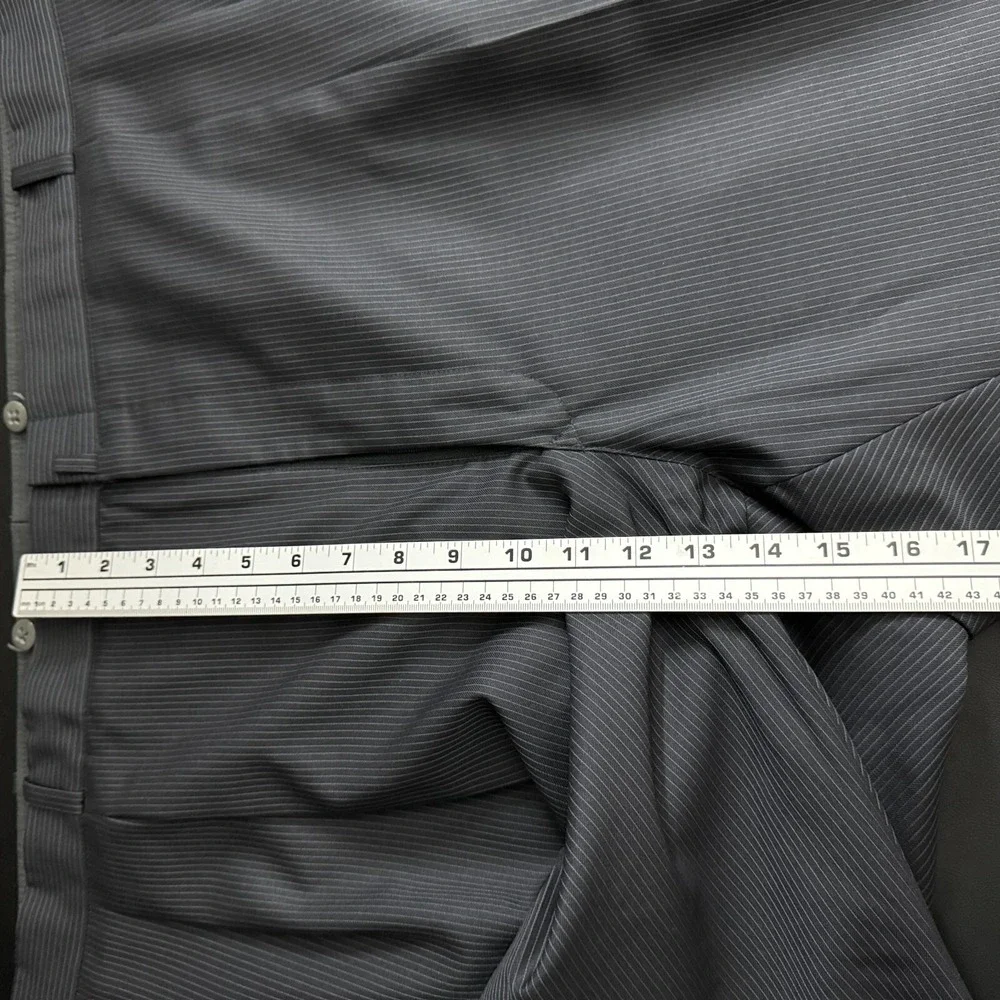 Jiwani Suit‎ Mens 60R 52x25 Charcoal Gray Pinstripe Drago Super 150s Wool Custom